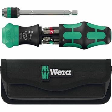 Wera 05051514001 20 RA-R Kraftform Kompakt Bit Holder with Textile Pouch (6 Pieces)