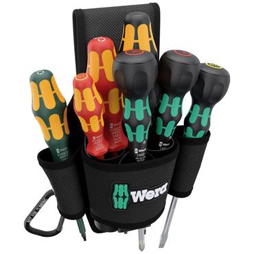 Wera 05300306001 VDE, Universal Screwdriver set 8-piece Phillips, Slot, Square socket