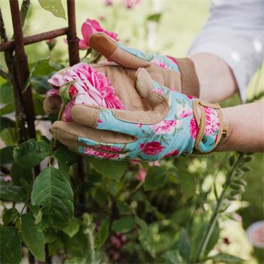 Peony Print Premium Comfort Gloves - Ladies Small