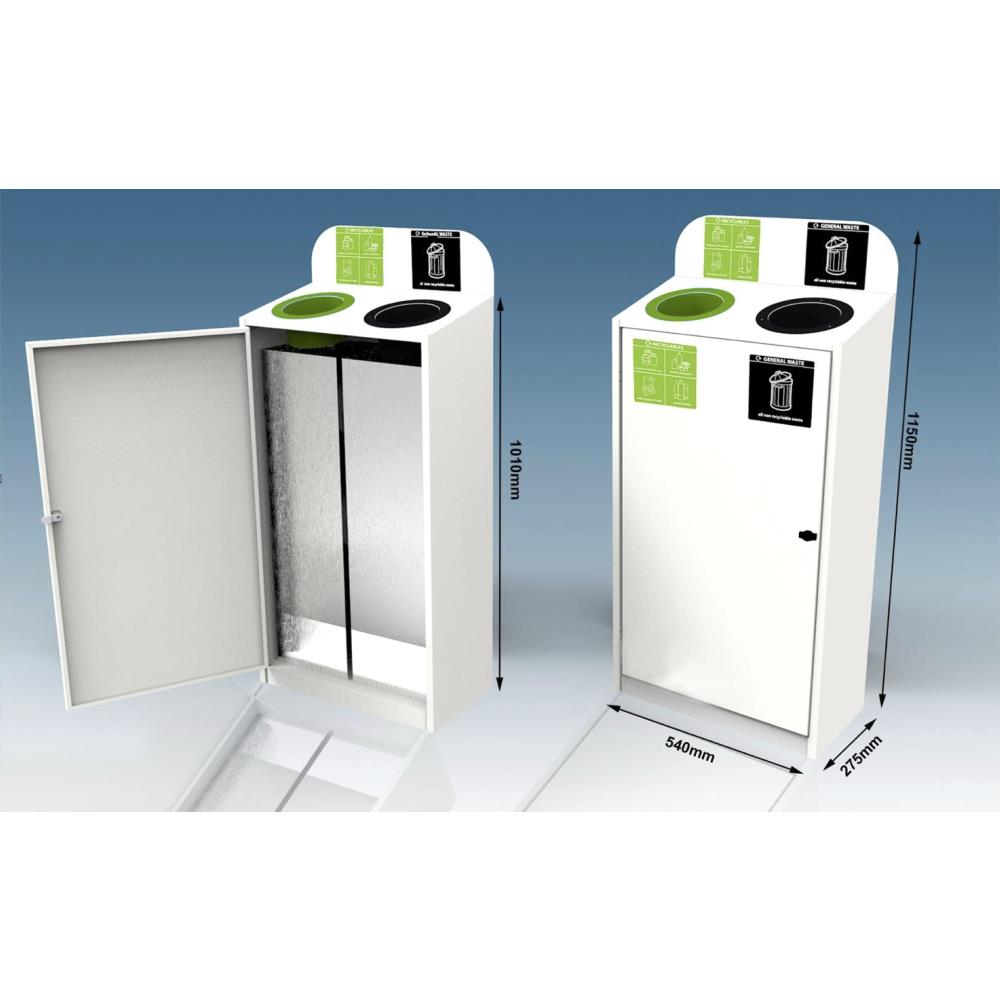 Waste Solutions 2 Way Slimline Metal Recycle Bin ecostore.ie Ireland