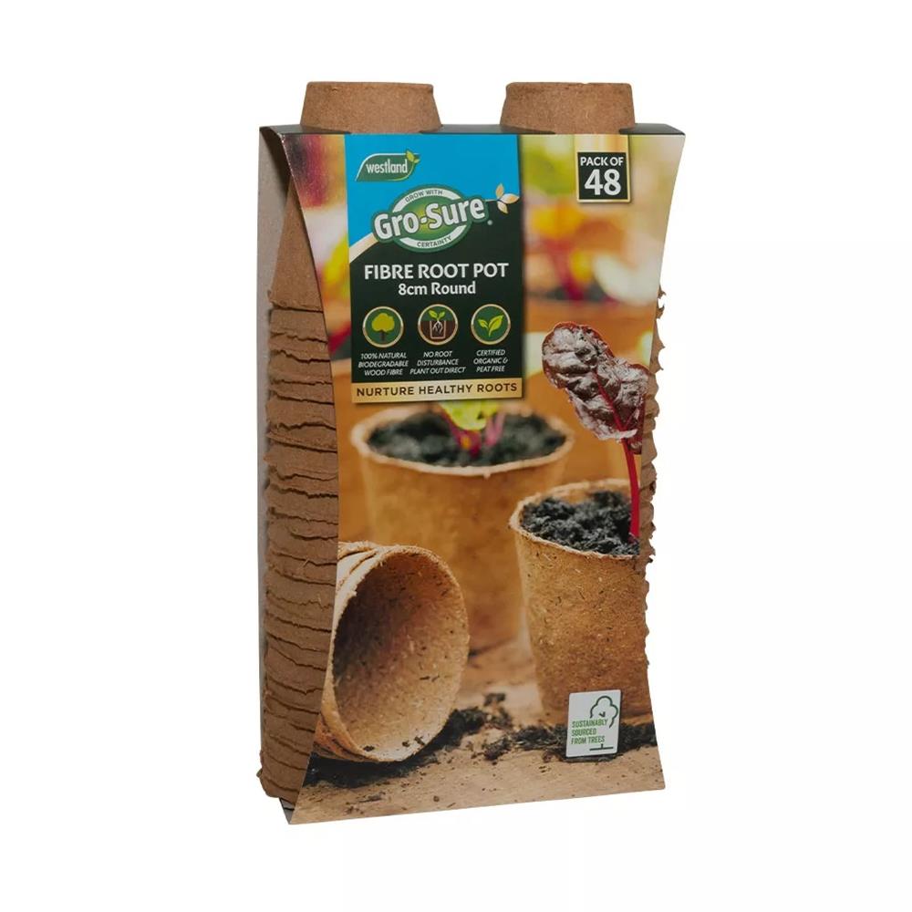 Gardman 8cm Round Fibre Pots Your Home and Garden