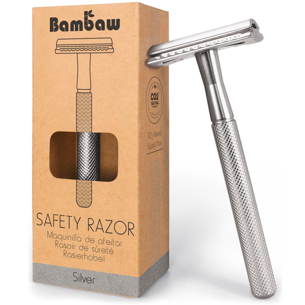 Bambaw Silver Metal Safety Razor ecostore.ie Ireland
