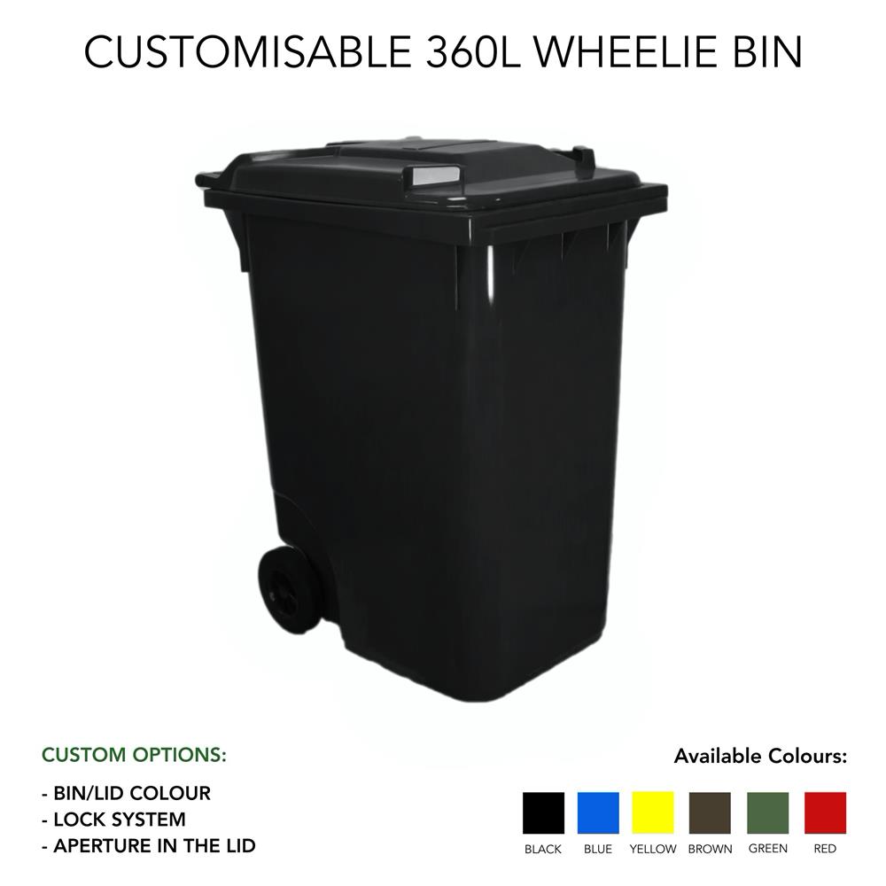 Customized 360 Litre Wheelie Bin ecostore.ie Ireland