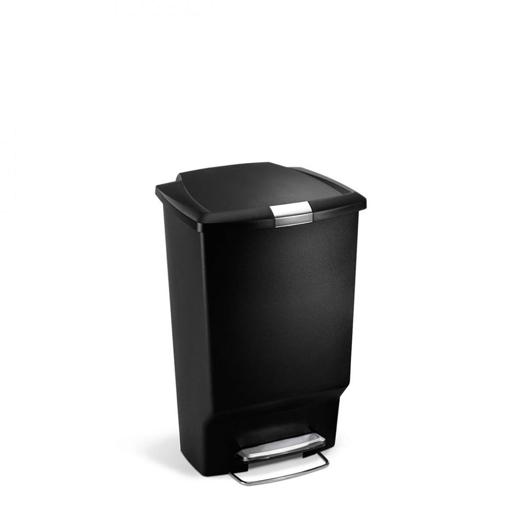 Simple Human Rectangle Black Plastic Pedal Bin 45 Litres ecostore