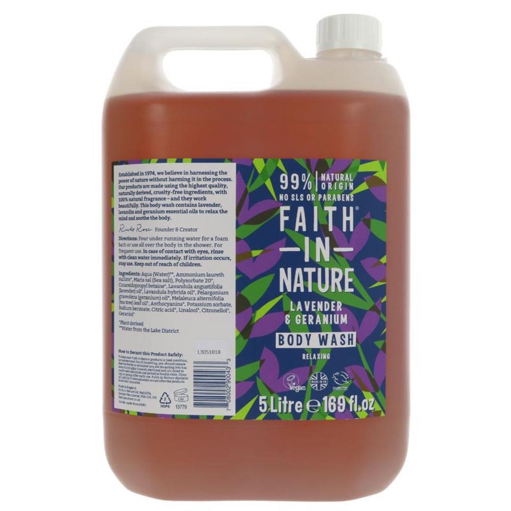 Faith In Nature Lavender & Geranium Body Wash 5L ecostore.ie Ireland