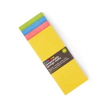 Compostable Sponge Cleaning Cloths Rainbow 4pk