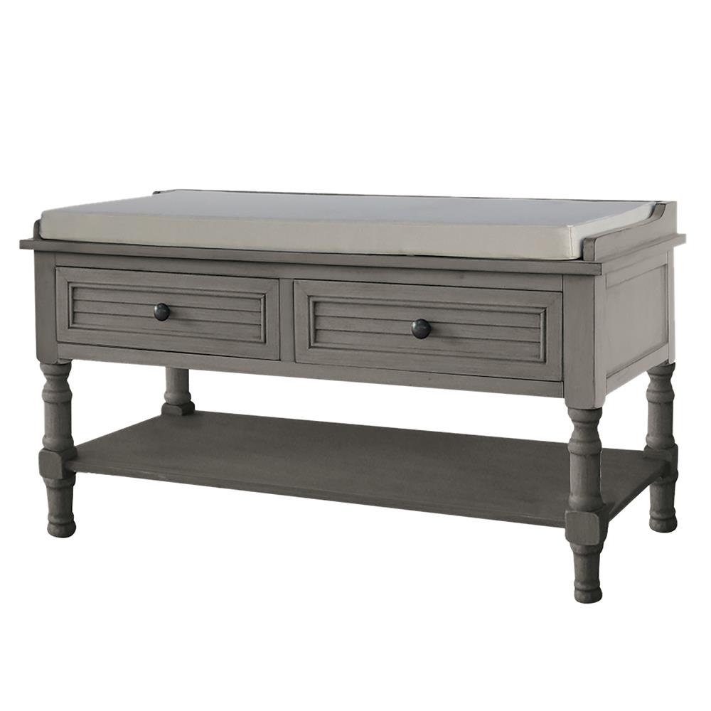 Home Inspirations Savannah Grey Two Drawer Cushion Bench Your Home