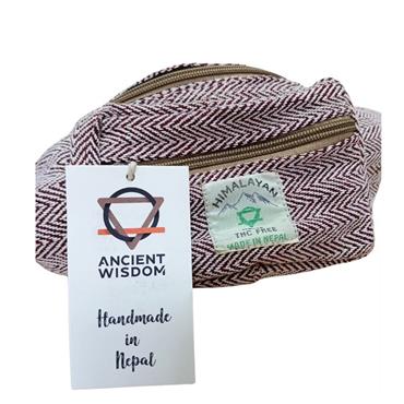 Cotton Hemp Style Belt (or Fanny) Bag - Wine