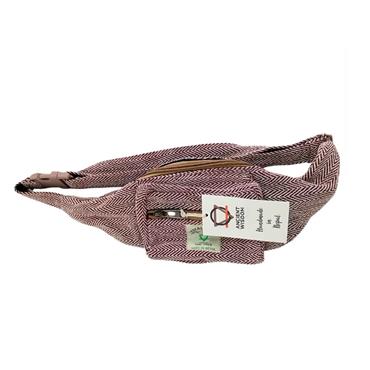 Cotton Hemp Style Belt (or Fanny) Bag - Wine