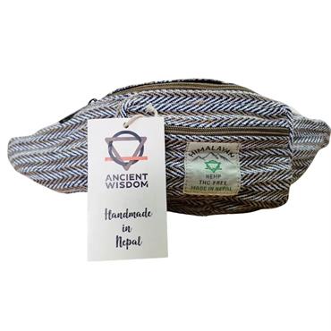 Cotton Hemp Style Belt (Fanny) Bag - Blue