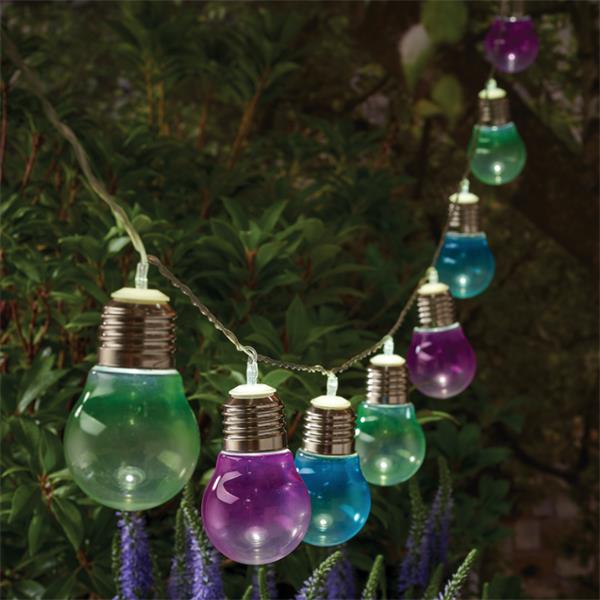Cole & Bright 10 Solar Bulb String Lights Coloured ecostore.ie Ireland