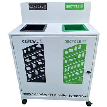 2 Way Metal Trinity Recycling bin 