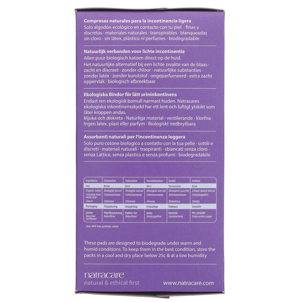 Natracare Dry and Light Incontinence Pads 20 Pack ecostore.ie Ireland