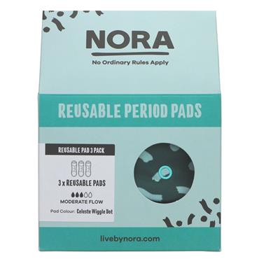 Nora Reusable Moderate Pads - 3 Pack