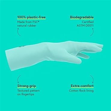 Eco Rubber Gloves Turquoise S