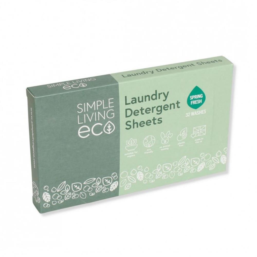 Simple Living Eco Laundry Detergent Sheets 32 Pack Fresh Linen/Spring