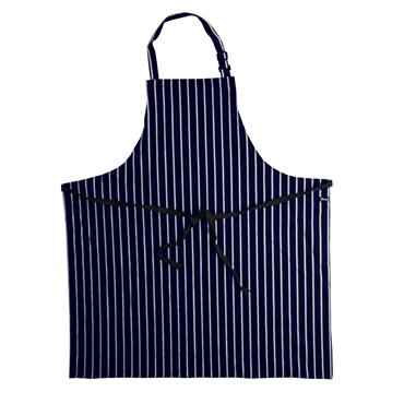 Dennys Bib Apron Cotton Navy Striped 36X40