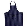 Dennys Bib Apron Cotton Navy Striped 36X40
