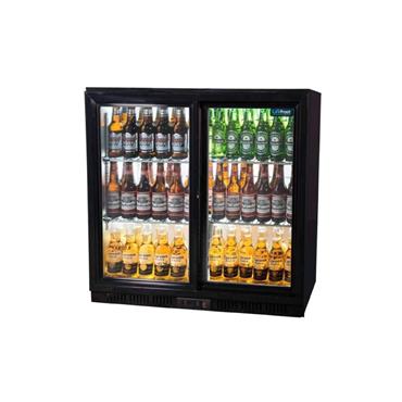 Unifrost 2 Door Bottle Cooler Sliding Black