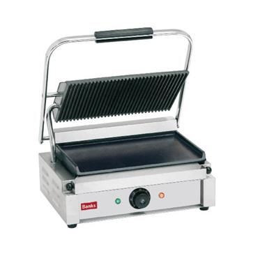 Banks Panini Grill Ribbed Top Flat Bottom