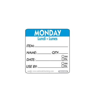 Monday NCC Removable Day Label 50mm (500)
