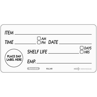 Removable Shelf Life Label 50 x 100mm (500)