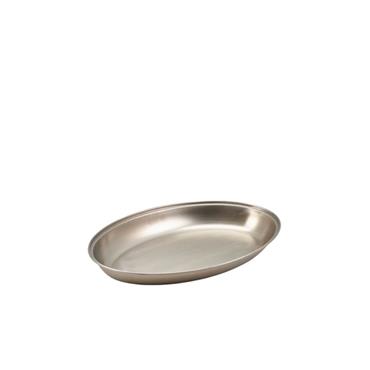 Genware Stainless Steel Oval Veg Dish 8''