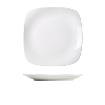 Genware Rounded Sq Plate 25cm (Box 6)