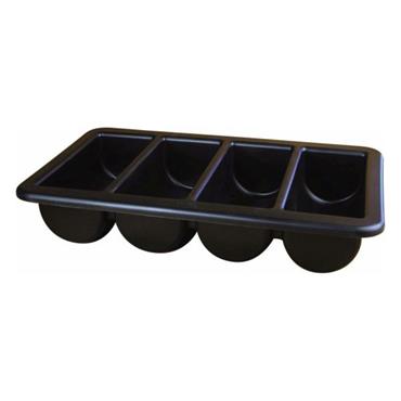 Cutlery Holder Black Plastic 4 Compartment