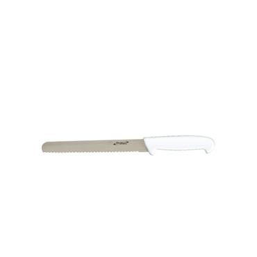 Genware White Handle Serrated Bread Knife 8''
