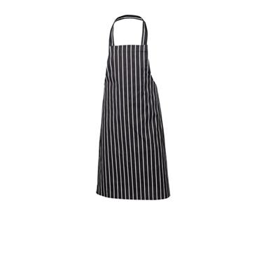 Apron Bib Navy Butchers Stripe 87cm