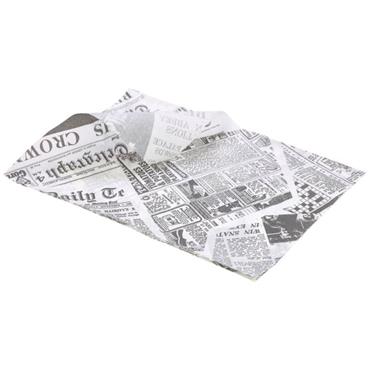 Greaseproof Paper Newspaper Print 25 x 35cm