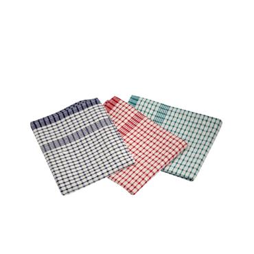 Tea Towel Cotton Check 46x69cm (10 Pack)