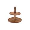 Genware Acacia Wood 2 Tier Cake Stand