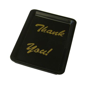 Tip Tray/Thank You Black Plastic Each