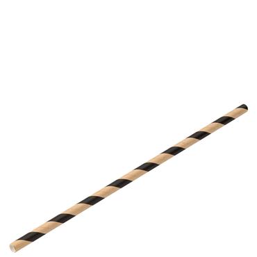 Straw 8" Paper Brown/Black Stripe (Pack 250)