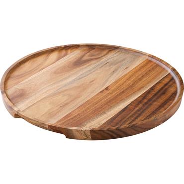 Acacia Wooden Round Cake Plate 12"