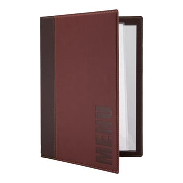 Securit Trendy Leather Style A4 Menu Wine