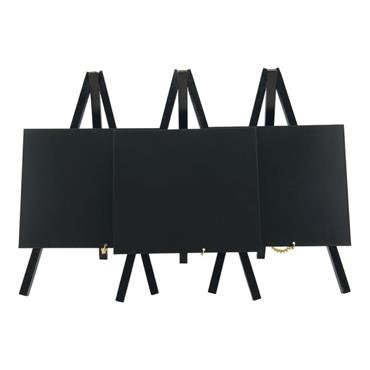 Securit Black Mini Easel Chalkboard Set of 3