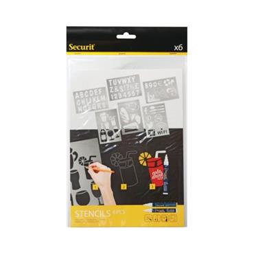 Securit Chalkmarker Stencil Art Set - Set 6