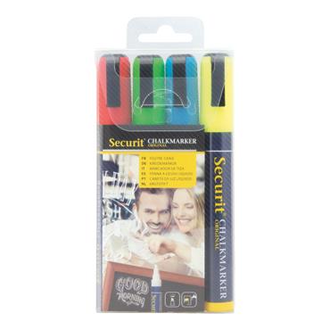 Securit Chalkmarker Set Blue,Red,Green,Yellow