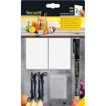 Securit White Chalk Board Tag A8 (20)