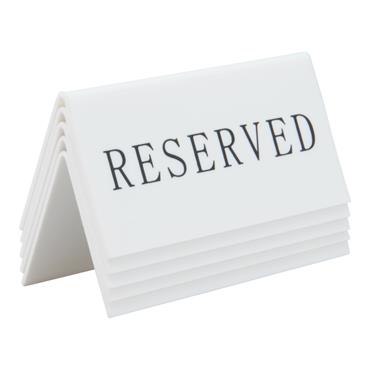 Securit Reserved Sign Classic White (5 Pack)