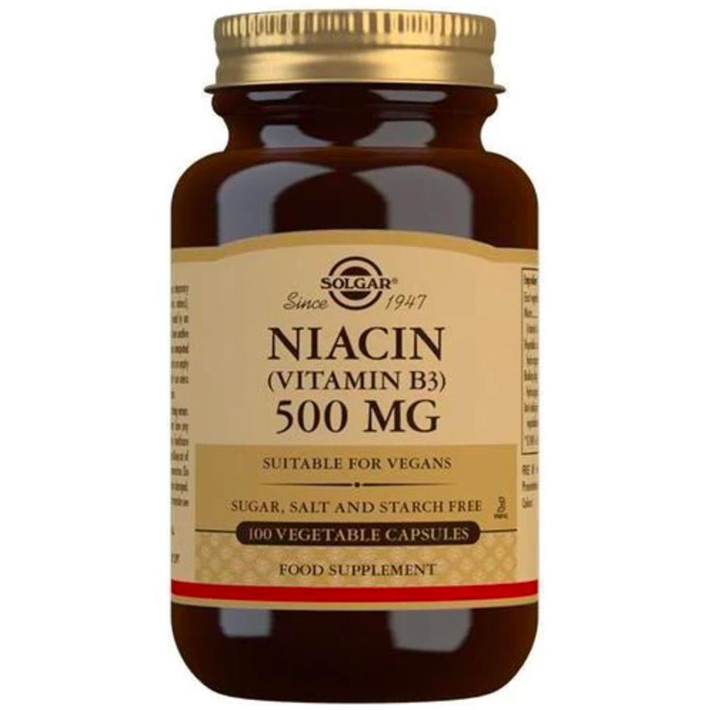 Solgar Niacin Vitamin B3 500mg 100 Vegetable Capsules Strauts Pharmacy Ireland