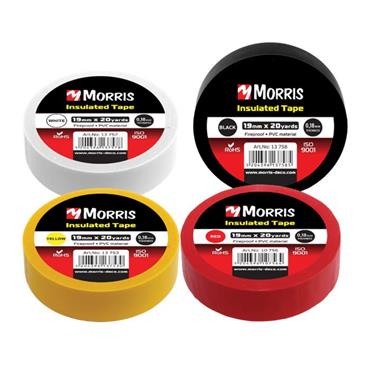 10756 Morris Insulating tape 19mm x20yards,x0.18mm, red