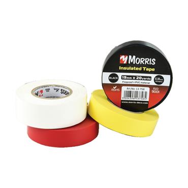 13758 Morris Insulating tape 19mm x20yards,x0.18mm, black