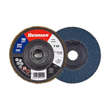 19942 Benman Abrasive Flap Disc, , Depressed 115 X 60