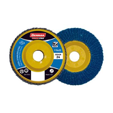 21053 Benman Abrasive Flap Disc, Turbo Pro, Plastic Base, Flat 115 X 60