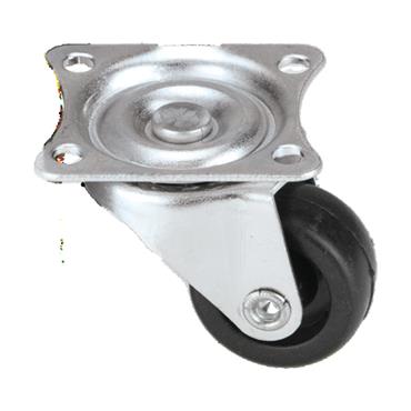 27543 F.F. Group Black Rubber Caster, Swivel 40mm