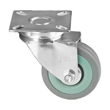 27549 F.F. Group Grey Rubber Caster,Swivel 100mm